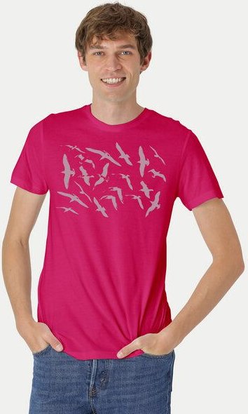 Peaces.bio - handbedruckte Biomode Fit T-Shirt Möwen Herren