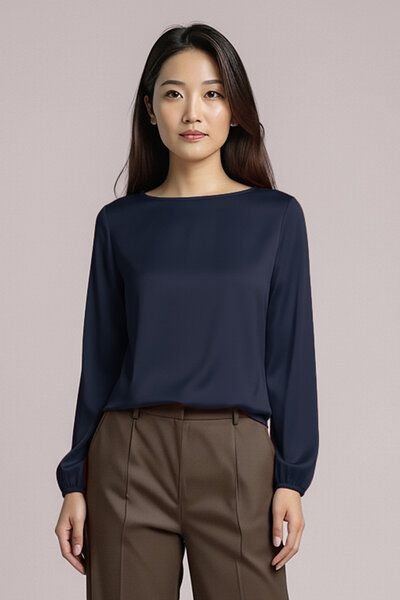 l'amour est bleu Boho Langarmshirt aus Tencel Jersey