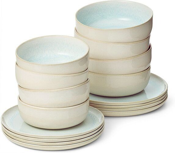 Econovo Geschirrset Keramik Handgemacht 16-tlg.