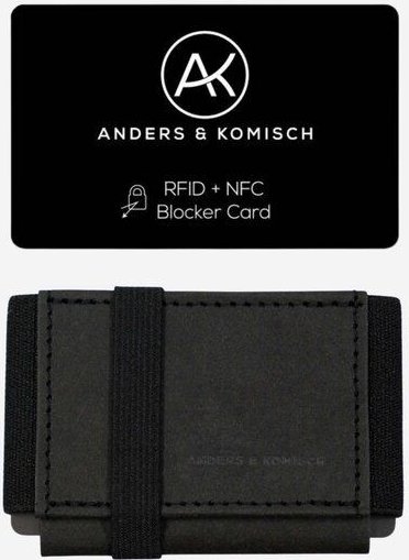 ANDERS & KOMISCH Kleiner Geldbeutel mit RFID- & NFC Schutz – A&K MINI Bundle Schwarz