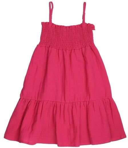 Kinder Trägerkleid GOTS zertifiziert, Bio-Baumwolle, karminrot, leicht & weich, Sommerkleid, bequem – Walkiddy