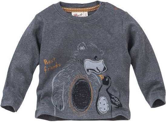 People Wear Organic Langarmshirt, blau, "Bär", Bio-Baumwolle