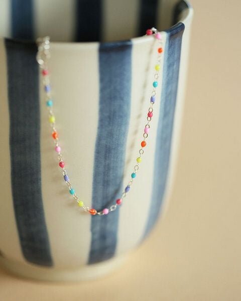 pikfine Buntes Perlenarmband "Lumi" / silber oder vergoldet