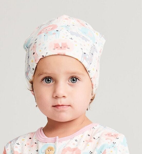 Cheeky Apple Gefüttertes Häubchen "Mini Jungle Rose" aus Bio-Baumwolle