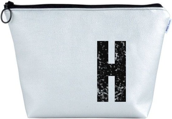 renna deluxe Kulturtasche und Kosmetiktasche personalisiert mit Monogramm SILBER