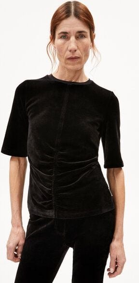 ARMEDANGELS TRASLARAA - Damen T-Shirt Slim Fit aus Samt