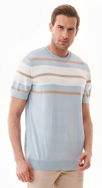 ORGANICATION Feinstrick-T-Shirt aus Bio-Baumwolle mit Streifen
