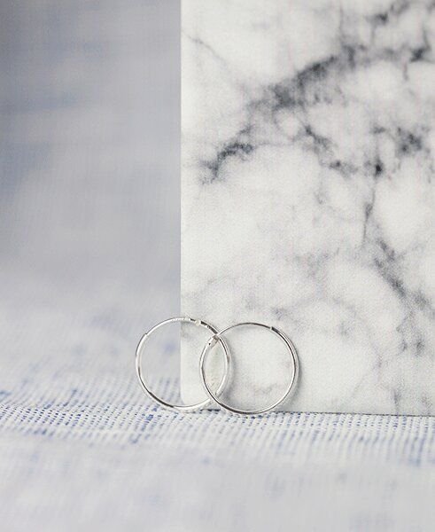 pikfine Silber Creolen // 17,5 mm