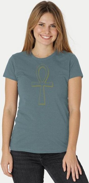 Peaces.bio - handbedruckte Biomode Damen Fit T-Shirt Ankh