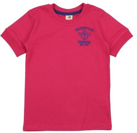 Kinder T-Shirt GOTS-zertifiziert aus Bio-Baumwolle, rot mit kleinem Brustprint, kurzarm – Walkiddy Cabaret, weich & allt...