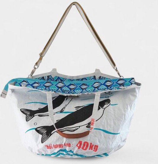 REFISHED fair fashion Tasche 'SOULMATE ZIP' Limitierte Edition! - upcycelte Fischfuttersäcke