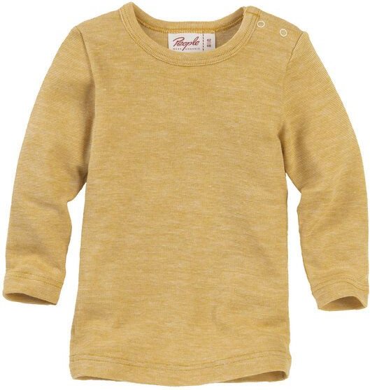 People Wear Organic Baumwolle-Wolle-Seide Langarm-Shirt, uni meliert