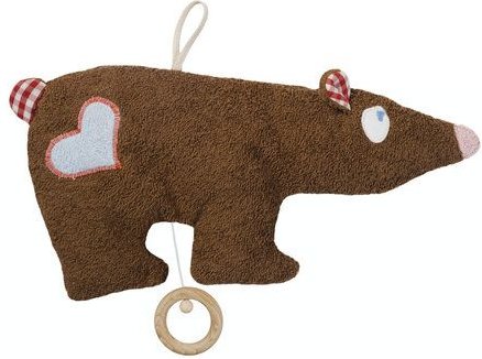 Efie Spieluhr Braunbär, Herz Applikation,100 % Made in Germany