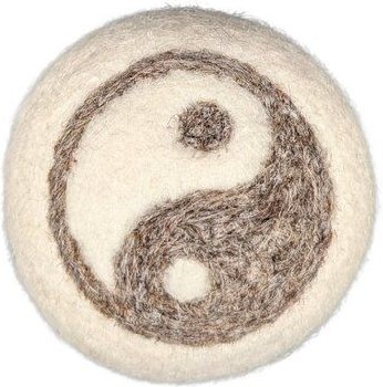 Wooliie Handgefertigter Ball aus 100 % naturbelassener Schurwolle – Yin Yang
