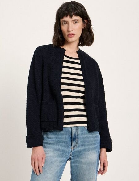 LANIUS Strickjacke mit Struktur aus Bio-Baumwolle