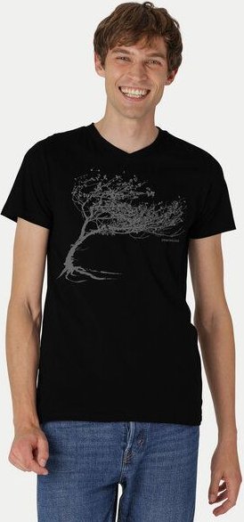 Peaces.bio - handbedruckte Biomode Bio-Herren-T-Shirt V-Neck Windy Tree