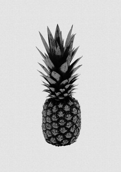 Photocircle Wandbild / Kunstdruck / Poster / Leinwand - Pineapple Black & White
