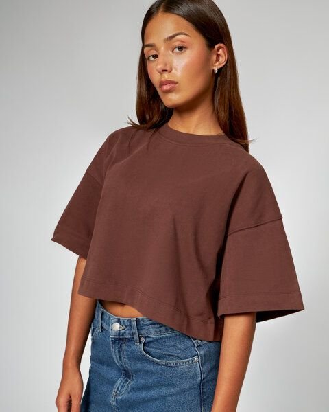 noemvri fashion label Cropped T-Shirt Susa braun