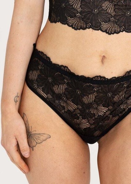 erlich textil Classy Lace Brazil Slip mit Spitze aus weichem recyceltem Polyamid, made in Europe