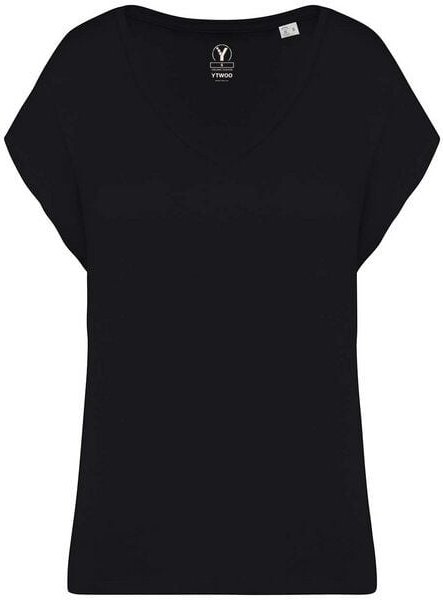 Thumbnail - YTWOO Oversized Damen T-Shirt aus Bio-Baumwolle, V-Ausschnitt