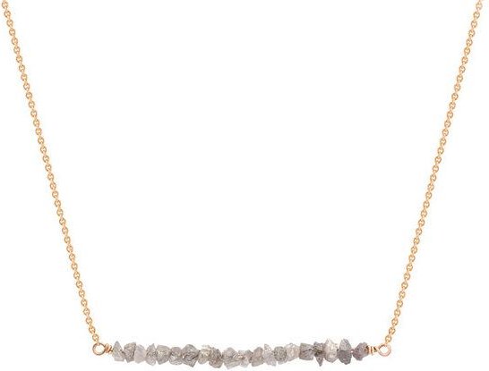 Eppi Goldener Choker mit rosa ungeschliffenen Diamanten Wandalee