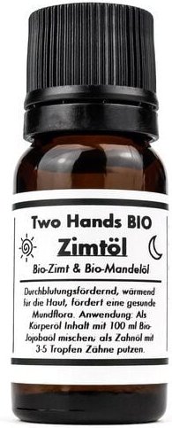 Two Hands BIO Zimtöl mit Bio-Zimt & Bio-Mandelöl - 2,5% Extrakt - Bio Vegan