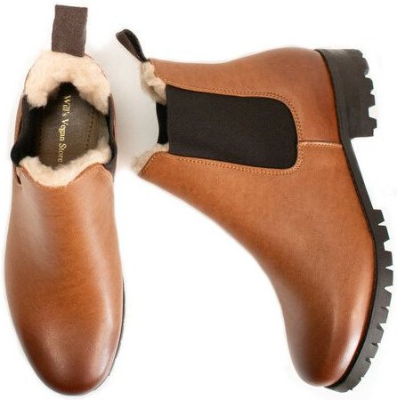 Will's Vegan Shop Luxe isolierte Chelsea-Stiefel mit tiefem Profil Damen