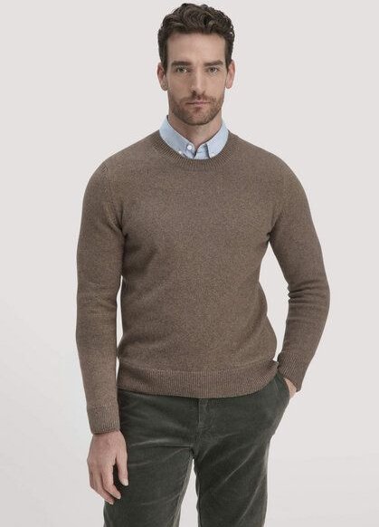 hessnatur Strick Pullover Regular aus Bio-Merinowolle mit Bio-Baumwolle