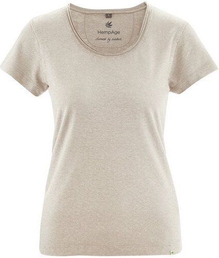 HempAge Damen T-Shirt mit Rollsaum Hanf/Bio-Baumwolle