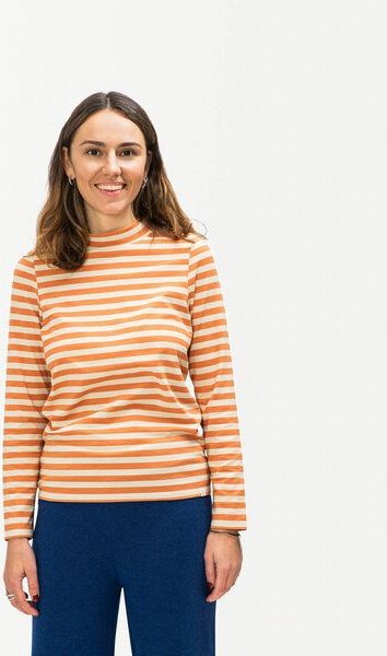 Matona Hochgeschlossenes Langarmshirt mit verspieltem, buntem Streifendesign / Collared Longsleeve