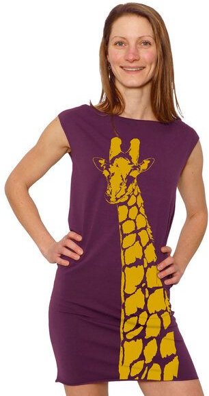 HANDGEDRUCKT "Stefanie la Girafe" Bio-Kleidchen