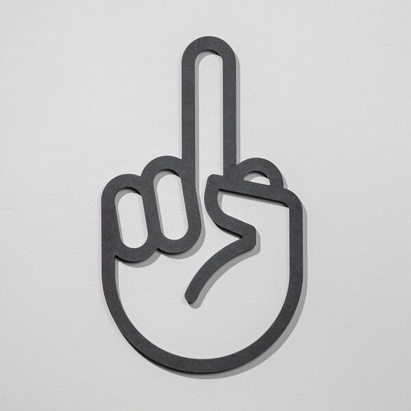 Fyngers Wanddekoration gefräst aus Valchromat - Modell F*ck You