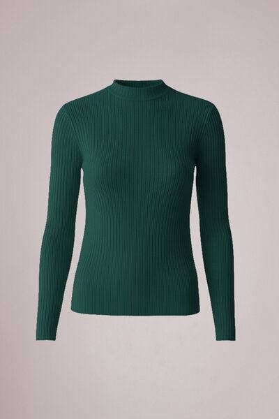 l'amour est bleu Geripptes Langarmshirt aus Bio-Baumwolle