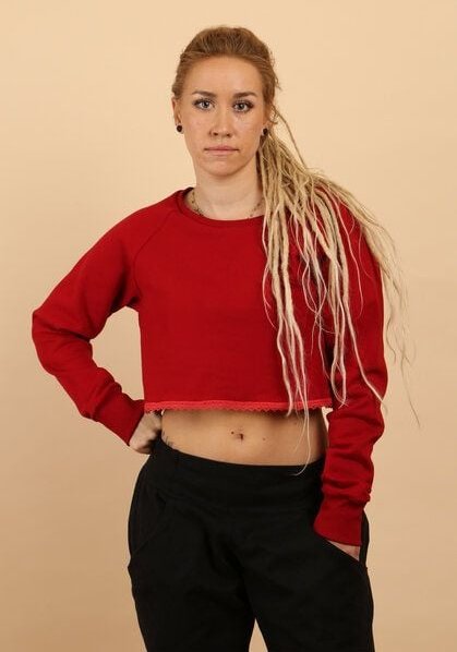 Die rote Zora Damen Kurzsweater aus Bio-Baumwolle