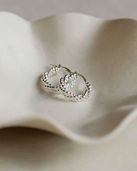 lille mus Creolen 'Perlenkordel' 925 Silber / vergoldet