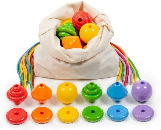 Sina Spielzeug Holzperlen XXL –auch als Kindergartenpackung ab 2 Jahren geeignet