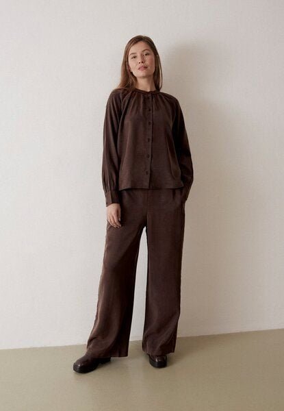 Givn Berlin Bluse GBSMILLA mit Puffärmeln aus TENCEL mit Peach-Effekt