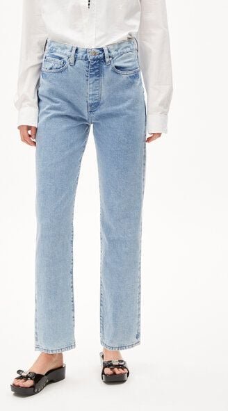 ARMEDANGELS AAIKALA Damen Jeans Straight Leg High Waist recycelte Baumwolle Non-Stretch