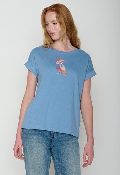 GREENBOMB Bird Look Loony - Sportliches T-Shirt aus Bio-Baumwolle mit Rollup Sleeve / hochwertiger Print / GOTS / Fair &...