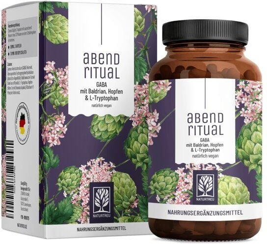 Baldrian GABA L-Tryptophan 90 vegane Kapseln Abendritual Naturtreu®