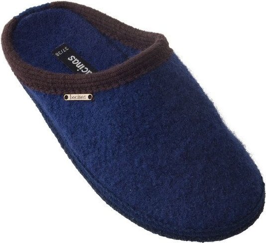 Bacinas Hausschuh Pantoffeln mit Farbakzent an der Öffnung 100% Wolle