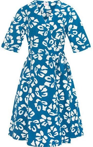 Global Mamas Bio Sommer- & Herbstkleider - WRAP - Ocean Tropics/Canopy Charcoal/Argyle Wine