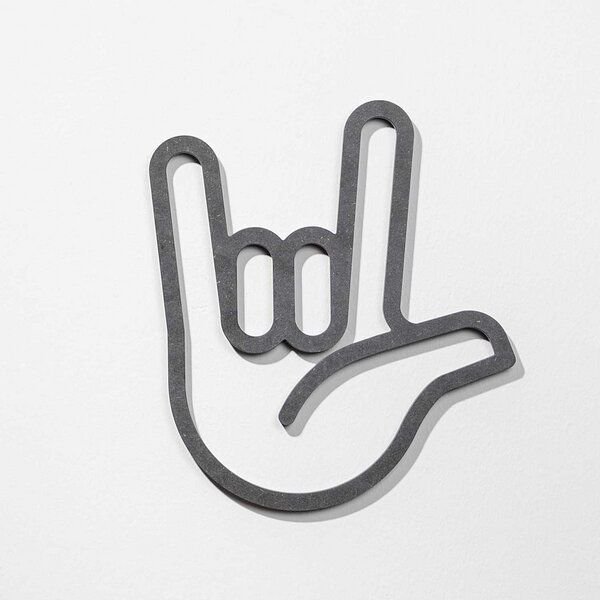 Fyngers Wanddekoration gefräst aus Valchromat - Modell I Love You