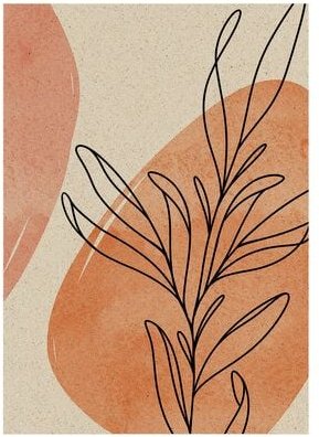 matabooks® Minimalistische A6 Postkarte mit Pflanzenmotiv aus nachhaltigem Graspapier