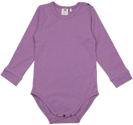 Baby Langarmbody GOTS zertifiziert, Bio-Baumwolle, violett-lila, weich, bequemer Sitz, Druckknöpfe – Walkiddy