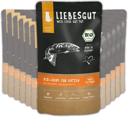 Liebesgut Tiernahrung Bio-Lachs mit Bio-Apfel und Bio-Karotte