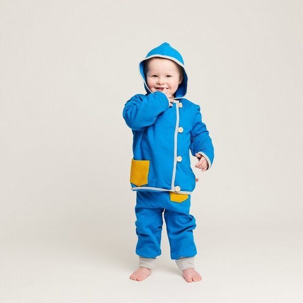 Cheeky Apple Baby-Sweat-Jäckchen mit Tasche "Sweat Blau" aus Bio-Baumwolle