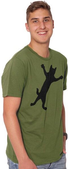 HANDGEDRUCKT "Klammerkatze" Männer T-Shirt