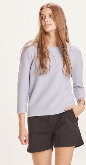 KnowledgeCotton Apparel Strickpullover Myrthe mit U-Boot Ausschnitt - aus Biobaumwolle