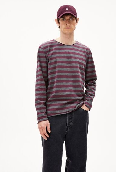 Thumbnail - ARMEDANGELS MAARKOS LS STRIPES BR Herren Longsleeve aus Bio-Baumwolle